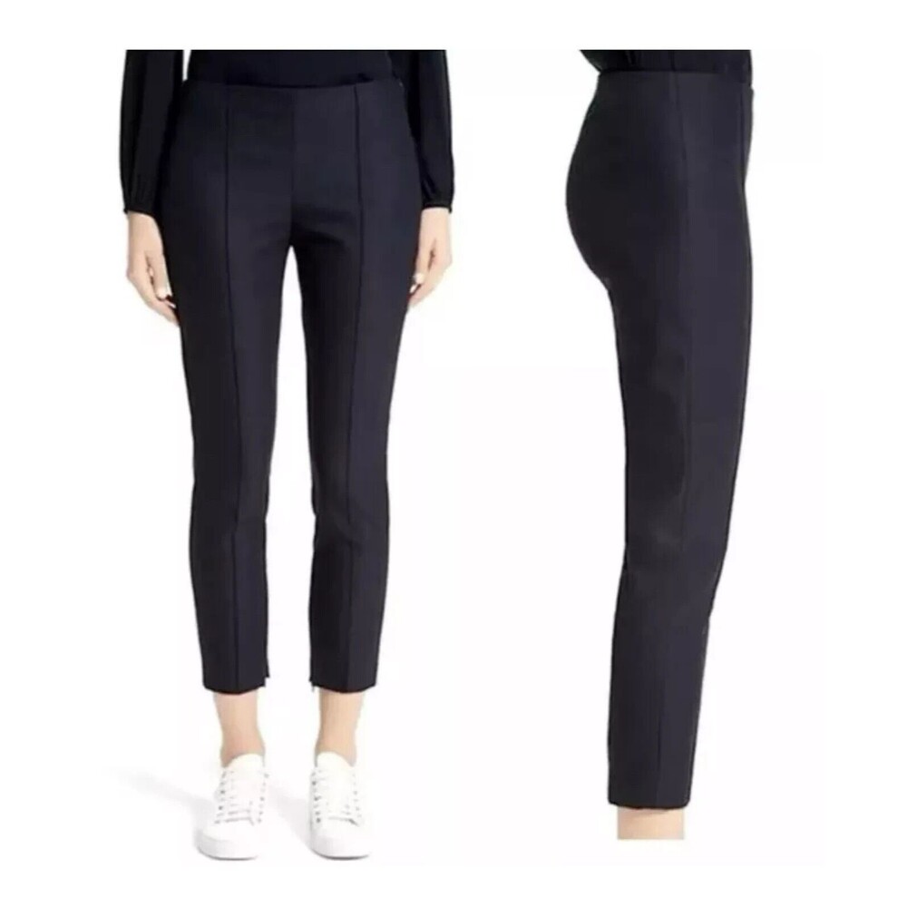 THEORY Black Alettah Approach Mid Rise Cropped Office Career Dress Pants SIZE 8
